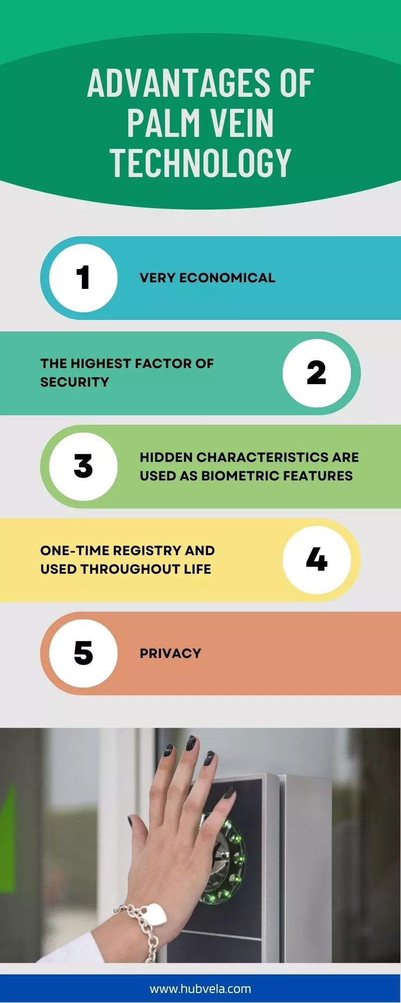 Advantages of Palm Vein Technology Infographic