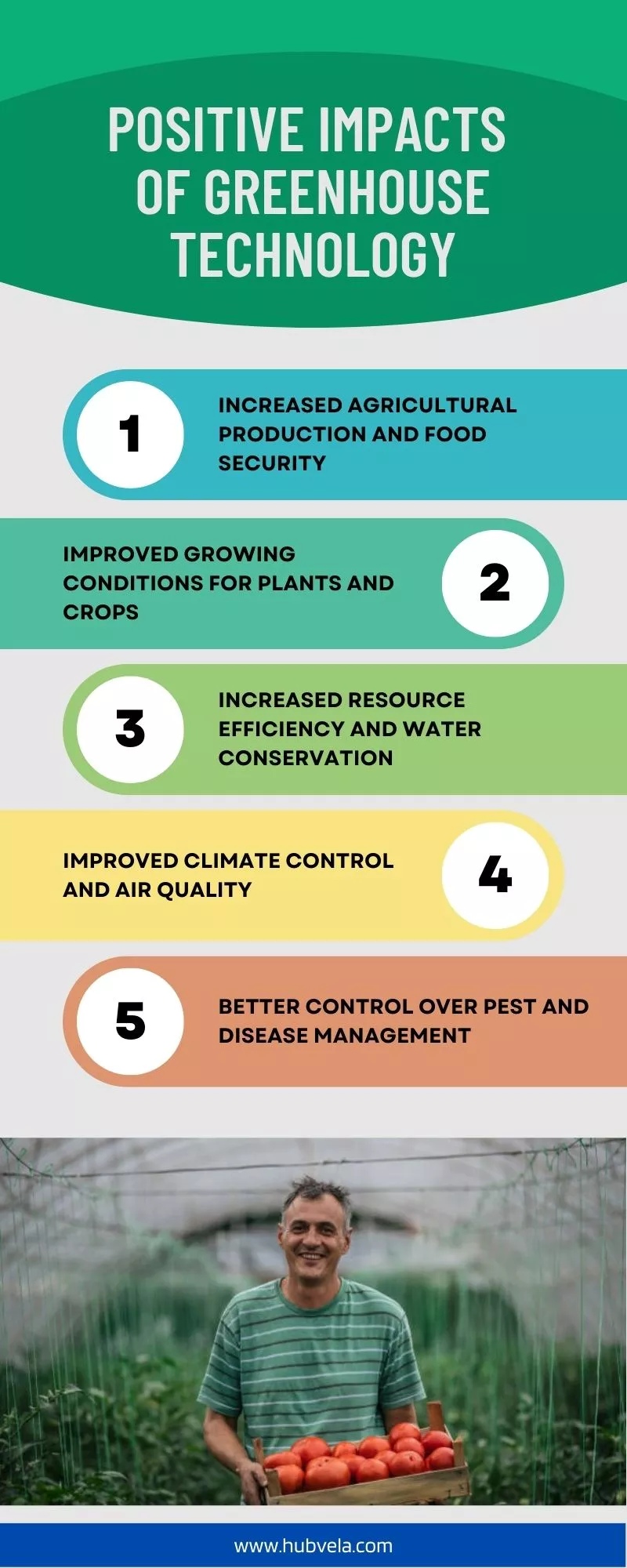 Positive Impacts of Greenhouse Technology infographic