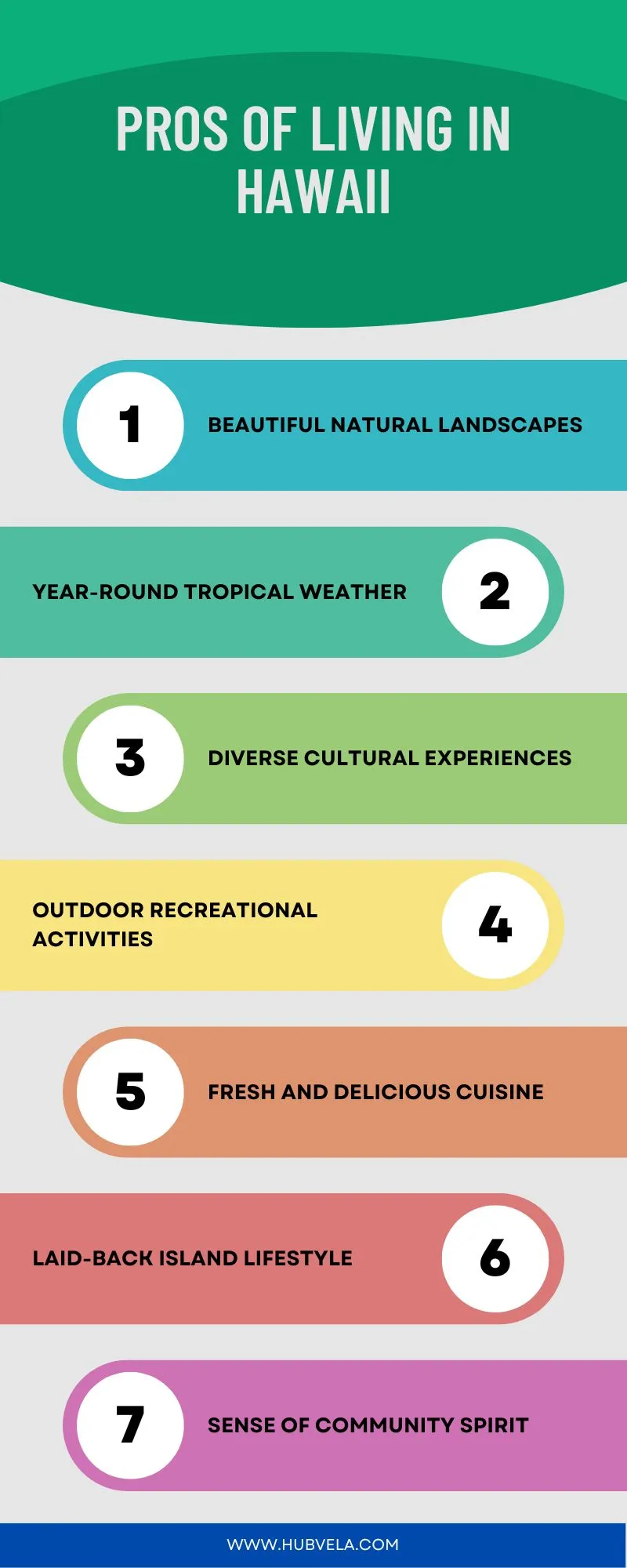 Pros of Living in Hawaii Infographic